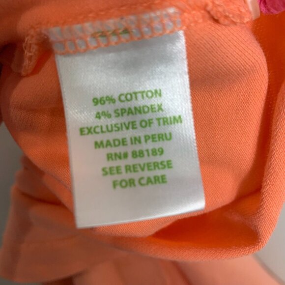 Lilly Pulitzer Orange Polo Shirt Large Classic Preppy Logo - Picture 7 of 8
